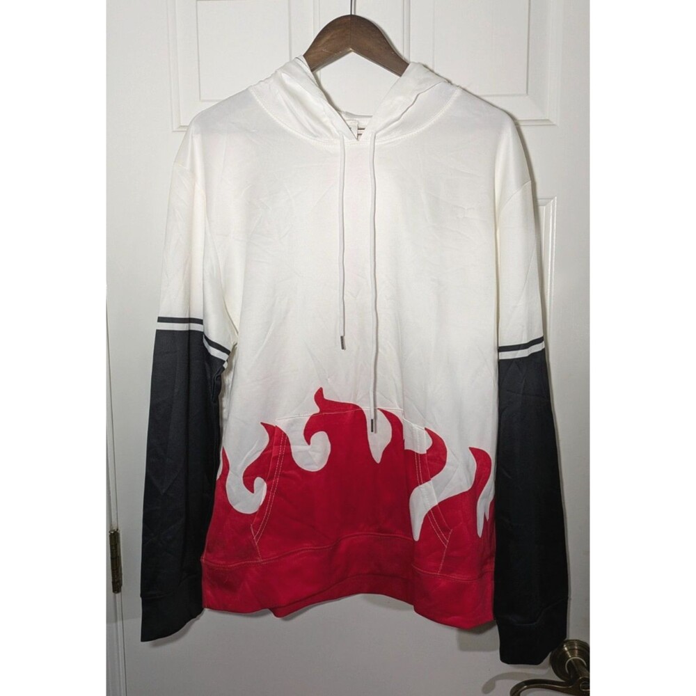 X Task Force Hoodie Mens Medium Pullover Kanagroo Pocket White Black Red